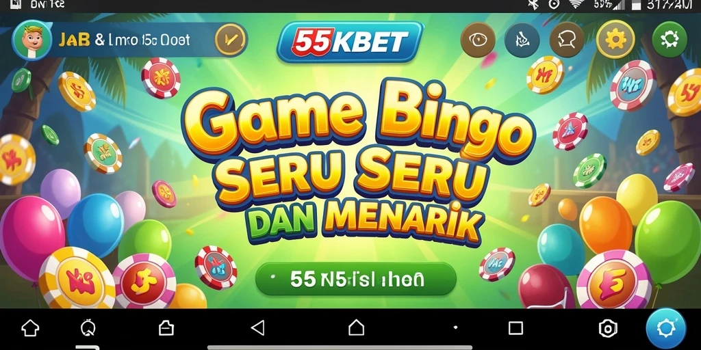 Tampilan menarik dari gameplay 55KBET dengan suasana Bingo yang seru.