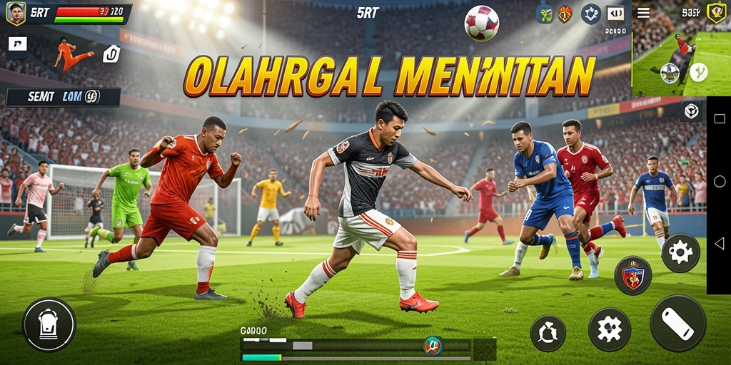 Tangkapan layar utama 5RT menampilkan aksi seru dalam permainan olahraga.