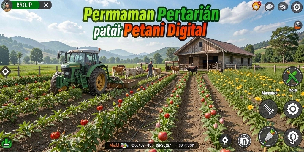 Gameplay seru dengan tanaman yang tumbuh subur dan interaksi sosial.