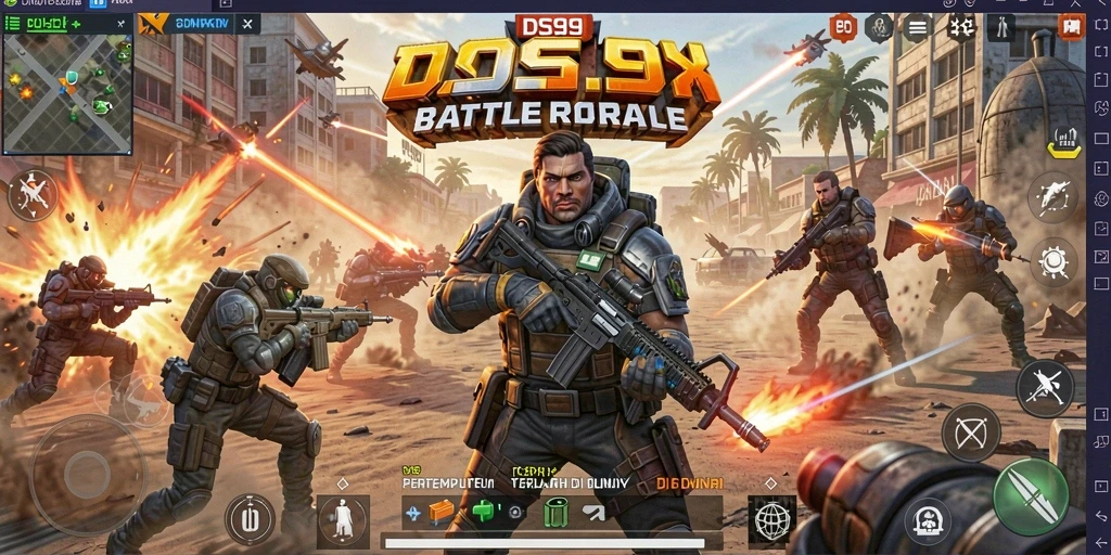 Tampilan gameplay seru dari DS99 dalam pertempuran Battle Royale.
