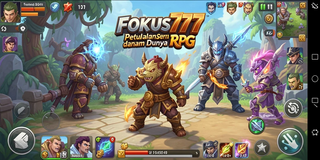 Screenshot utama FOKUS777 menampilkan aksi seru dalam dunia RPG.