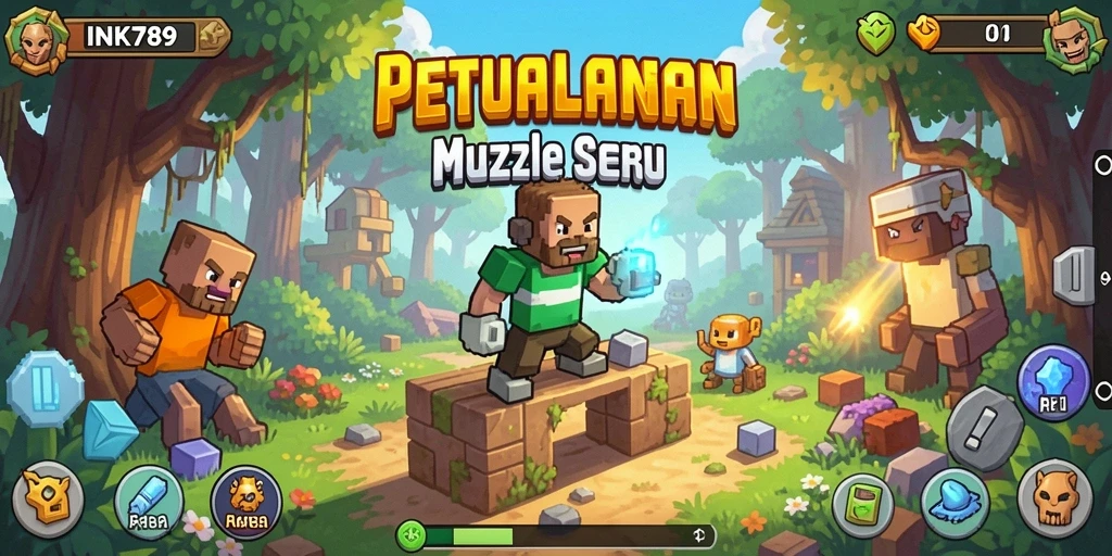 Tangkapan layar menunjukkan aksi menyenangkan dalam INK789 saat memecahkan puzzle.