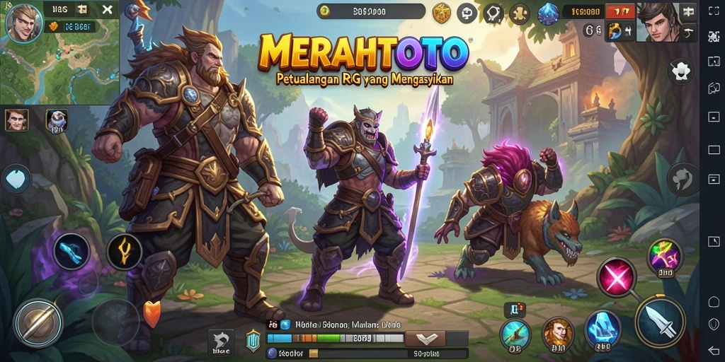 Screenshot utama MERAHTOTO menampilkan gameplay RPG yang menegangkan.