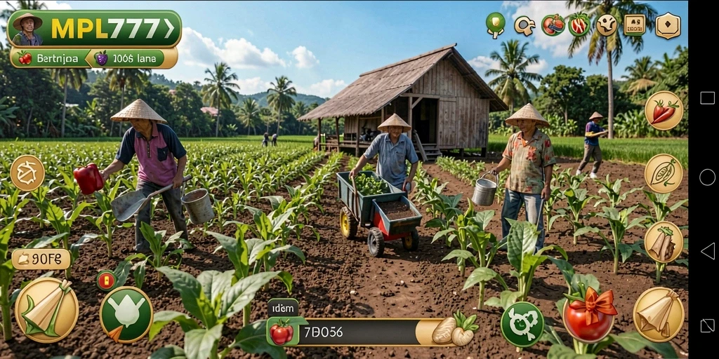 Tampilan gameplay seru MPL777 di dunia pertanian.