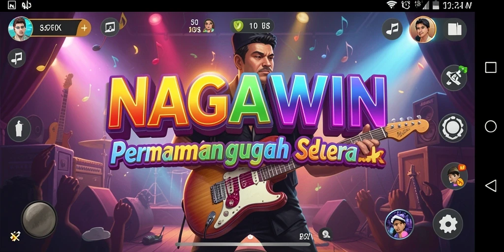 Screenshot NAGAWIN menampilkan pemain menikmati permainan musik.