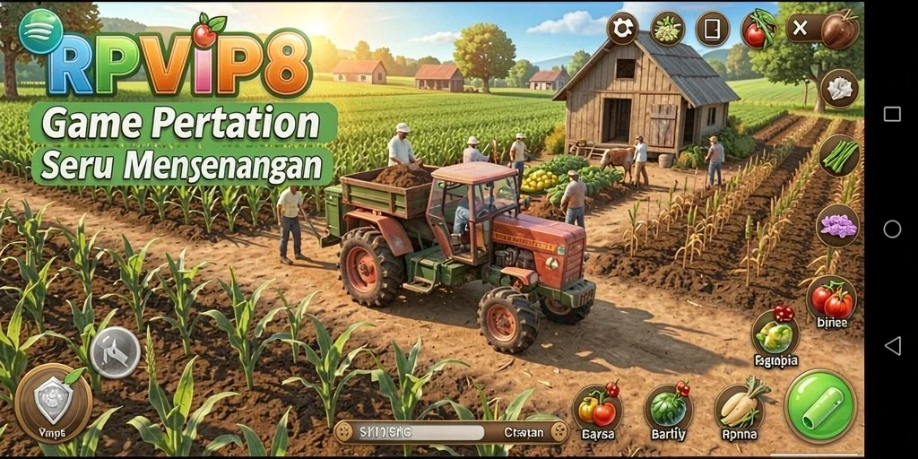 Tampilan gameplay RPVIP8 yang seru dalam bertani.