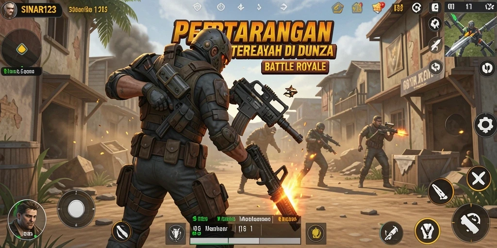 Tampilan gameplay SINAR123 yang mendebarkan dalam pertempuran Battle Royale.